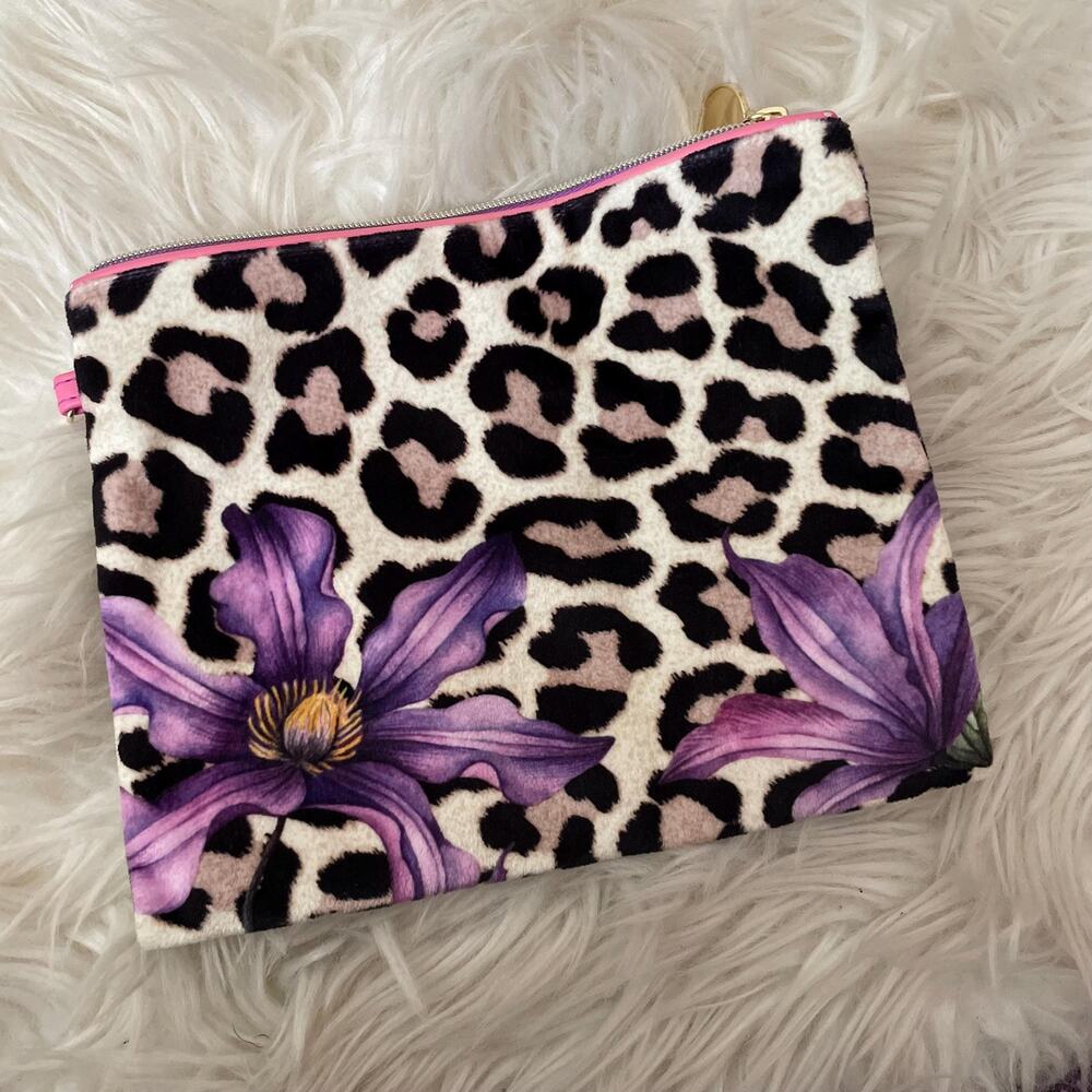 Estee Lauder Leopard Print Floral Travel Makeup Bag